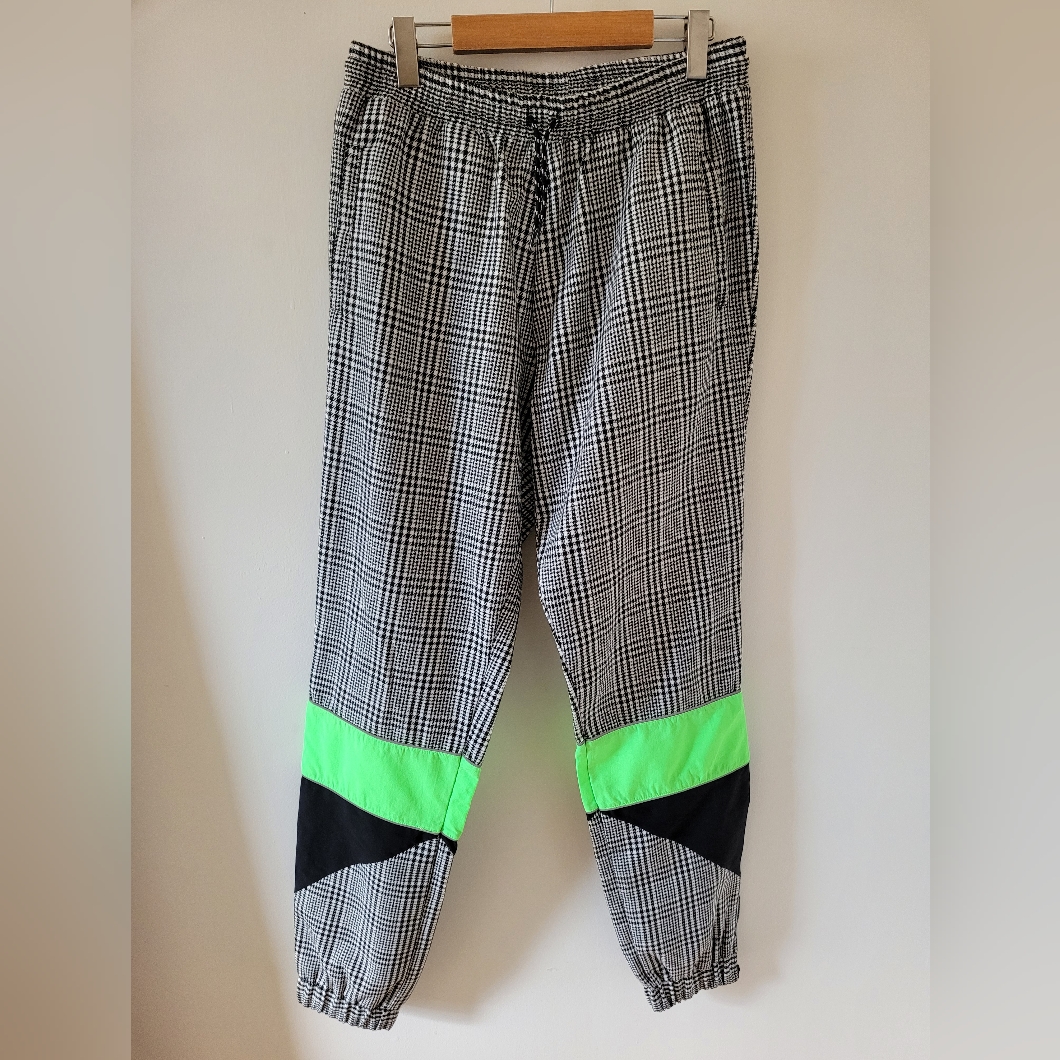 Andrea Crews Overcut Pants Grey Houndstooth - Size Large